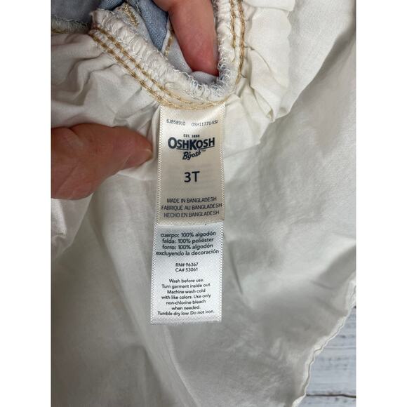 Oshkosh Bgosh Overall Denim Dress Tutu Tulle Girls 3T Sparkle Country Wedding - Picture 4 of 7